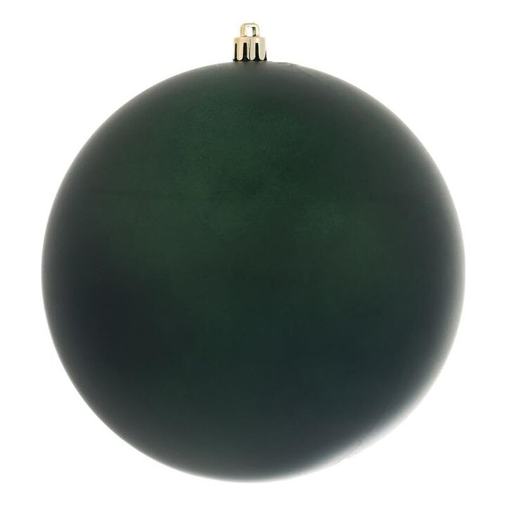 Vickerman 4.75" Plastic Ball Ornaments in Matte Midnight Green (Set of 4)