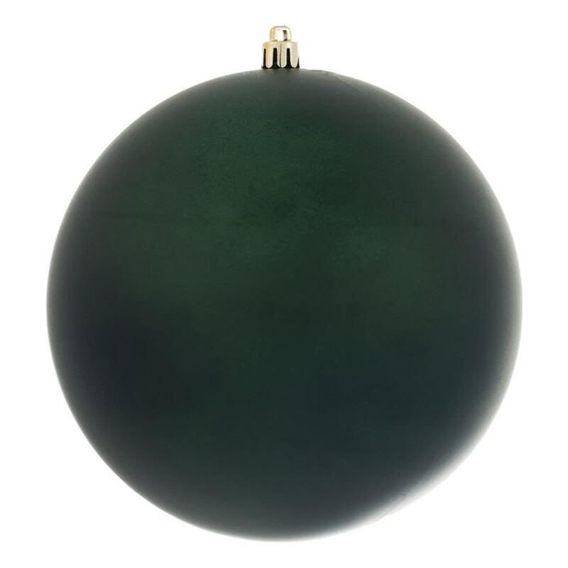Vickerman 4.75" Plastic Ball Ornaments in Matte Midnight Green (Set of 4) image number 0