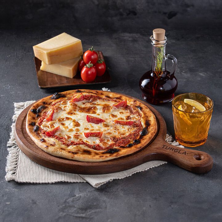 Wood dia.17" h:0.75" Round Brown Wood Serving