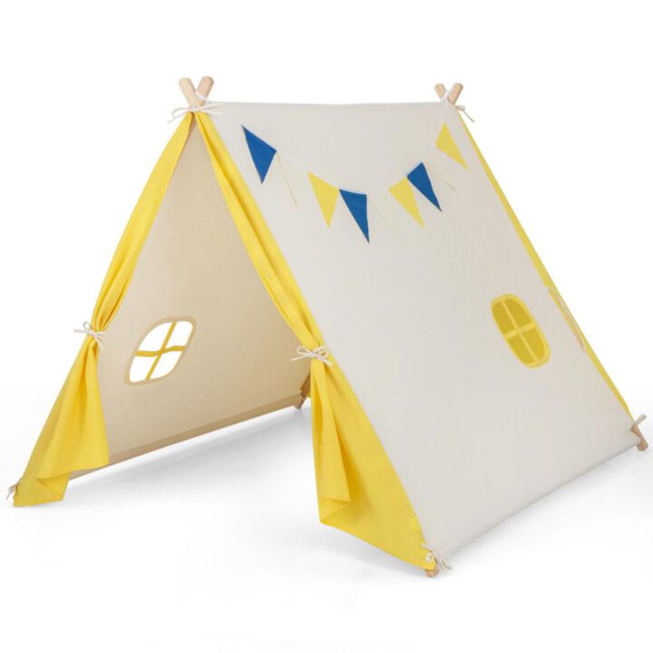 Hivvago Kids Play Tent with Solid Wood Frame Holiday Birthday Gift & Toy for Boys & Girls