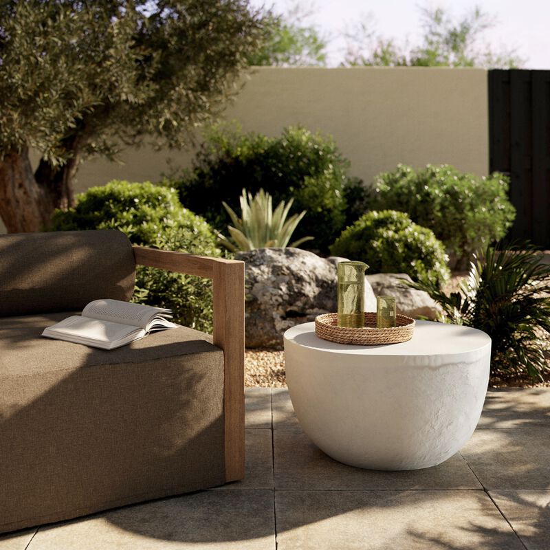 Basil Outdoor End Table - Matte White