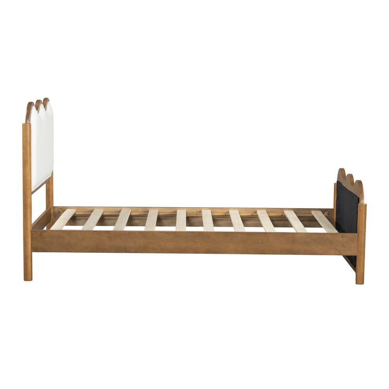 Christopher Knight Home Priscilla Modern Bed Frame with Boucle Upholstered  Wavy Headboard image number 4