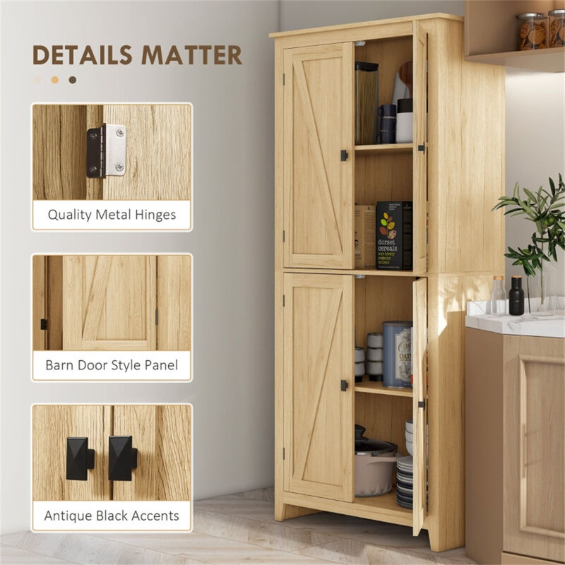 Kitchen Cupboard with Sturdy Construction, Adjustable Shelves, and Stylish Design for Organized Storage image number 6