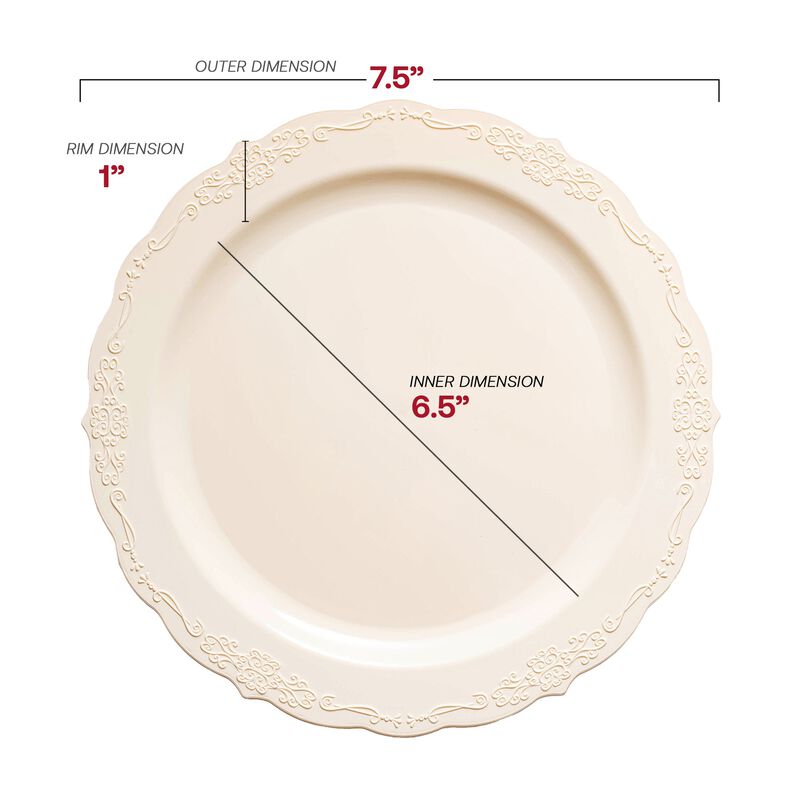 Ivory Vintage Round Plastic Dinnerware Value Set (120 Sets) image number 3