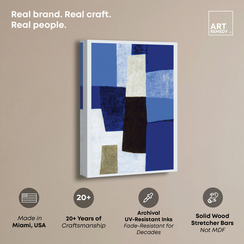 Cerulean Columns Abstract Canvas Print by Art Remedy image number 2