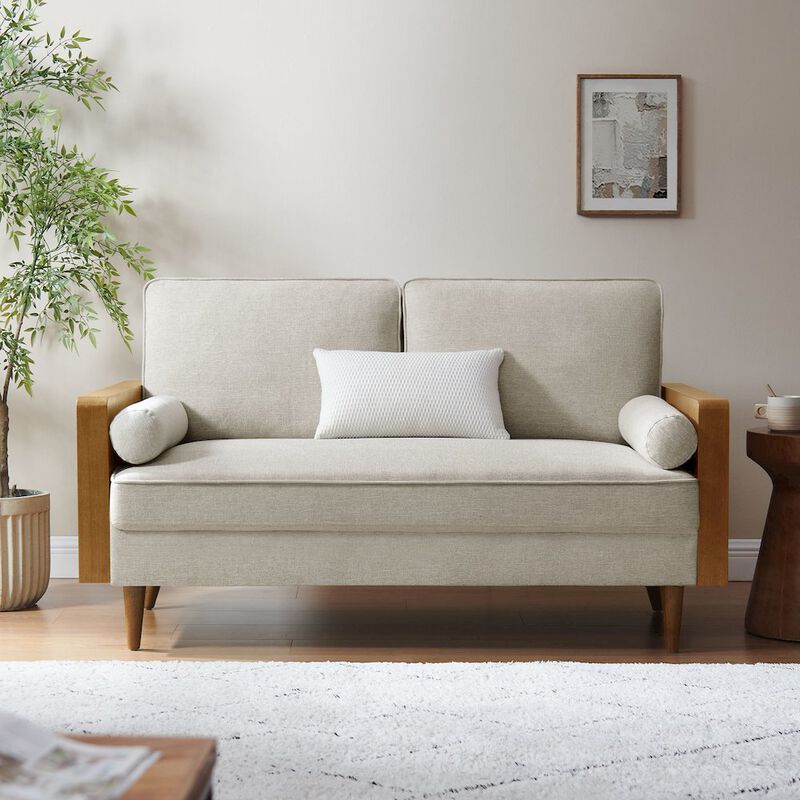 Kellan Heathered Weave Fabric Loveseat image number 7