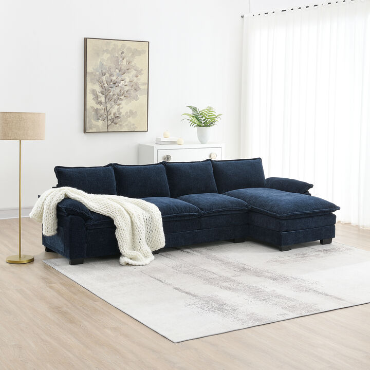 Merax 5-seat Upholstered Cloud Sofa with Double Seat Cushions