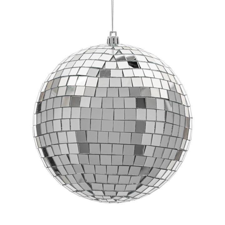 Vickerman 6" Silver Mirror Ball Ornament 4 Per Bag