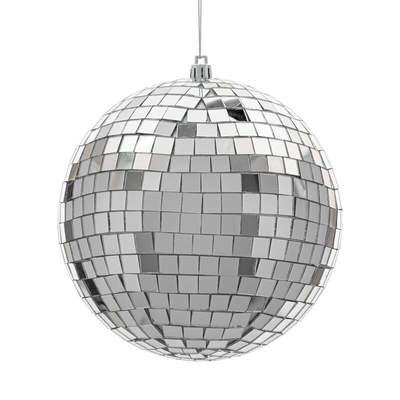Vickerman 6" Silver Mirror Ball Ornament 4 Per Bag image number 0