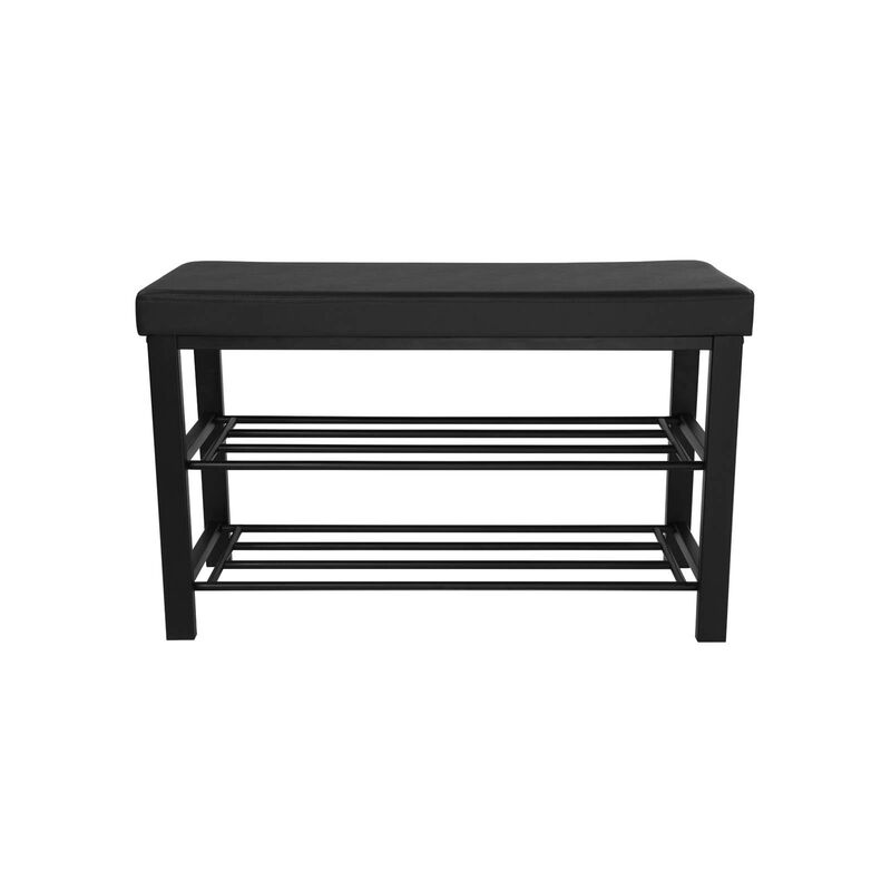 3-Tier Shoe Rack Bench with Upholstered Foam Seat &ndash; Functional and Stylish Organizer for Entryway or Closet