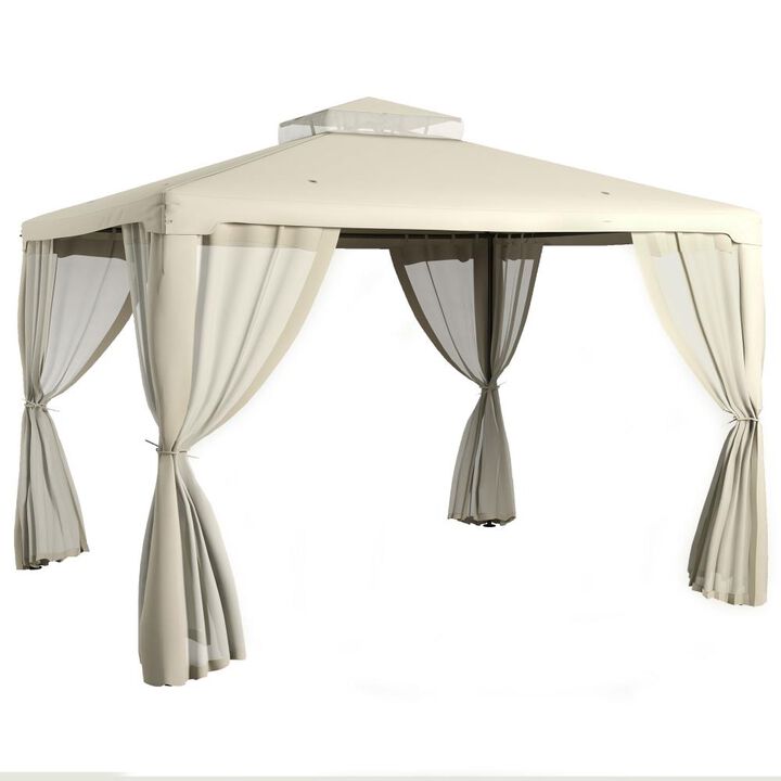 Hivvago 9.6' x 11.6' Garden Gazebo with Double Roof
