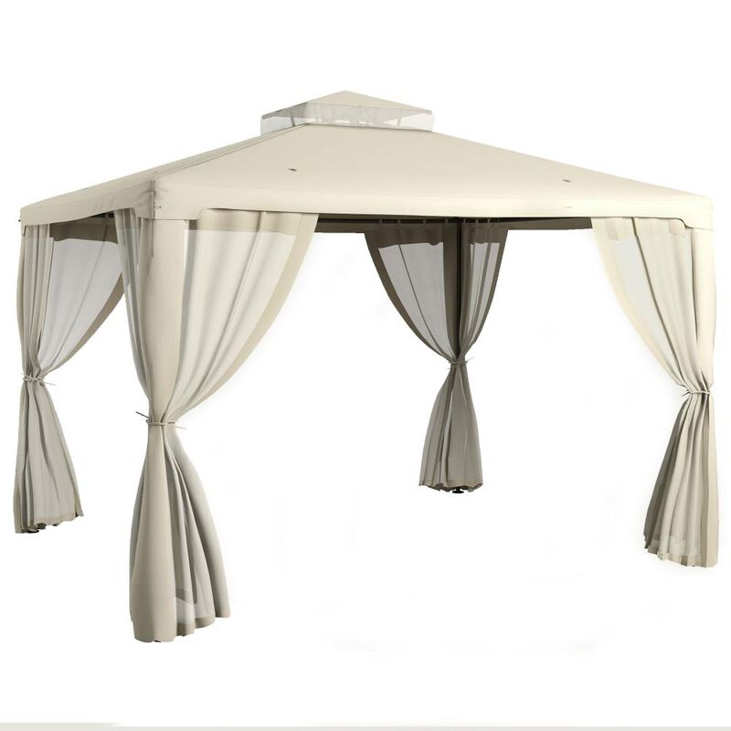 Hivvago 9.6' x 11.6' Garden Gazebo with Double Roof image number 0