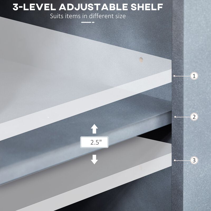 Blue Kitchen Storage: Sideboard Buffet with 3 Drawers & 3 Cabinets