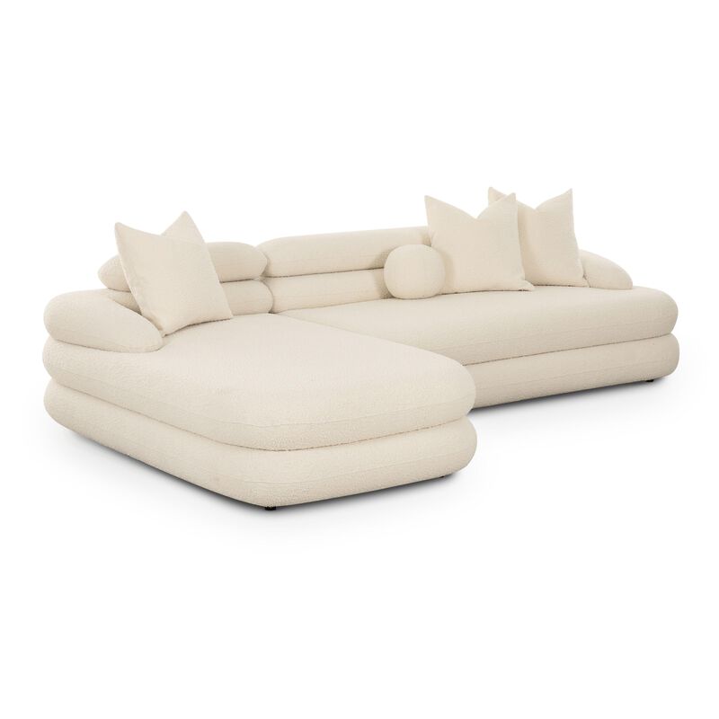 Lulu Cream Boucle Modular LAF Sectional image number 2