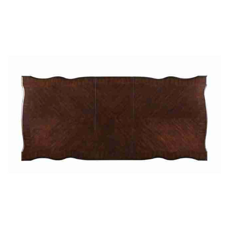 Eva 7pc Dining Table and Chair Set, Brown Faux Leather, 72-93 Inch - Benzara image number 3