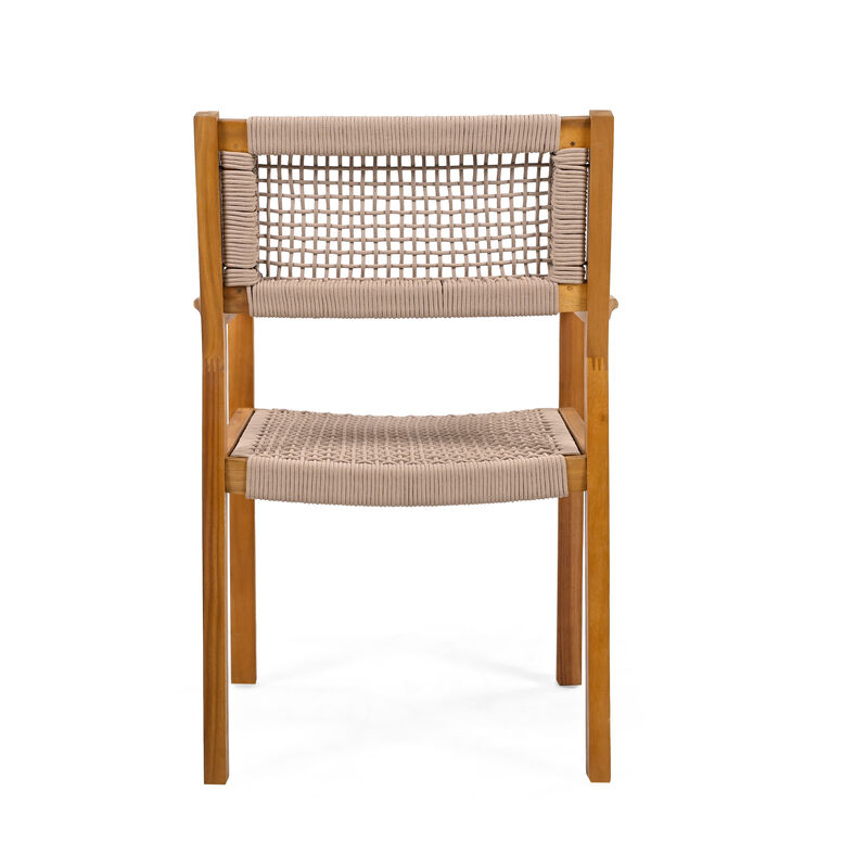 Merax 2 Pieces Acacia Wood Dining Chairs