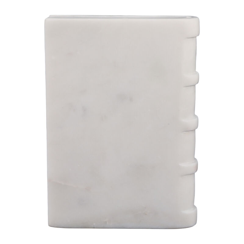 7x5" Marble Book Object, White image number 4