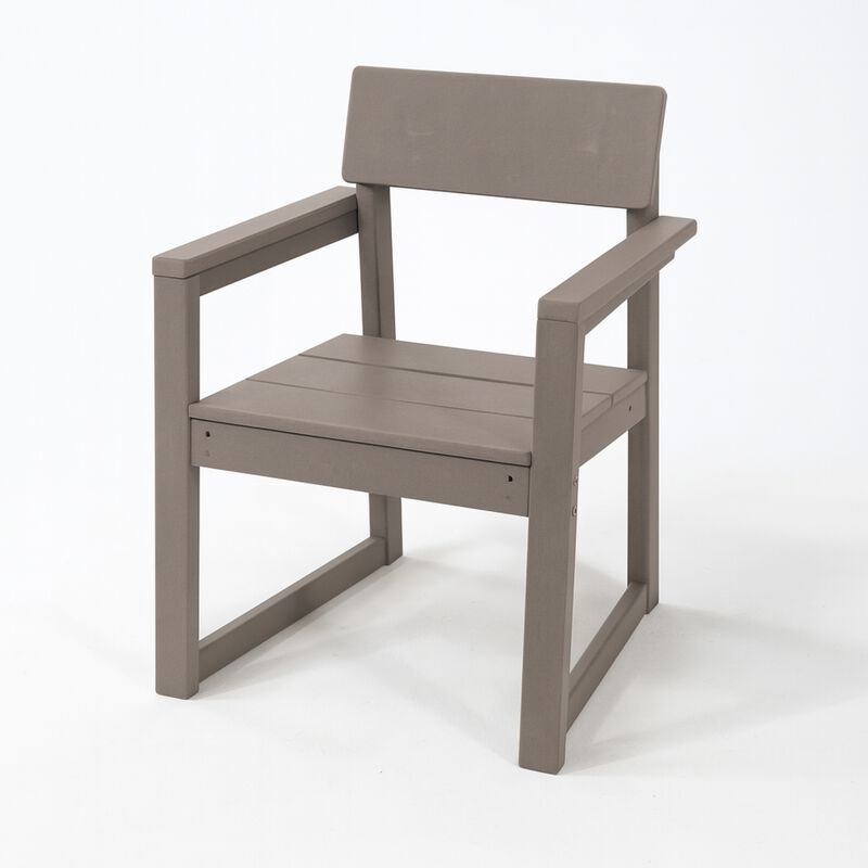 WOW PIONEER All-Weather HDPE Outdoor Dining Armchairs Durable Patio Seating with Backrest and Armrests for Backyard Deck Porch Garden Outdoor Spaces image number 0