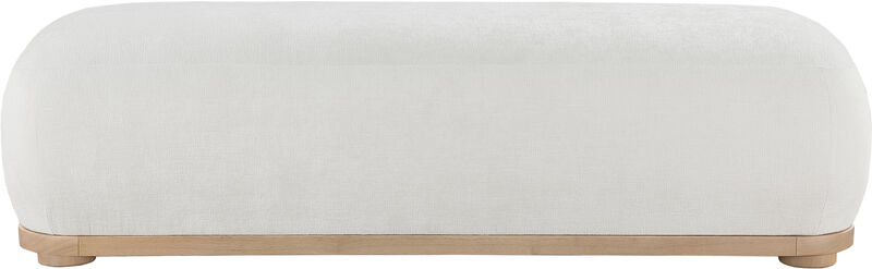 Meridian Furniture Calum Cream Chenille Fabric Bench
