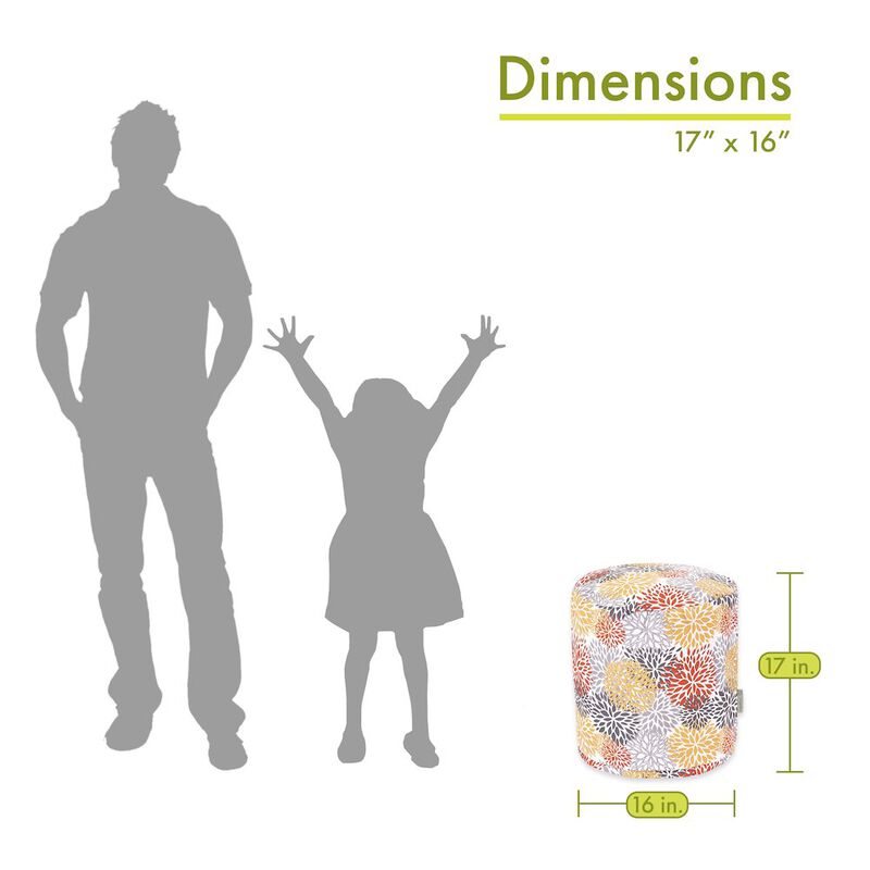 Majestic Home Goods Pouf Blooms Citrus