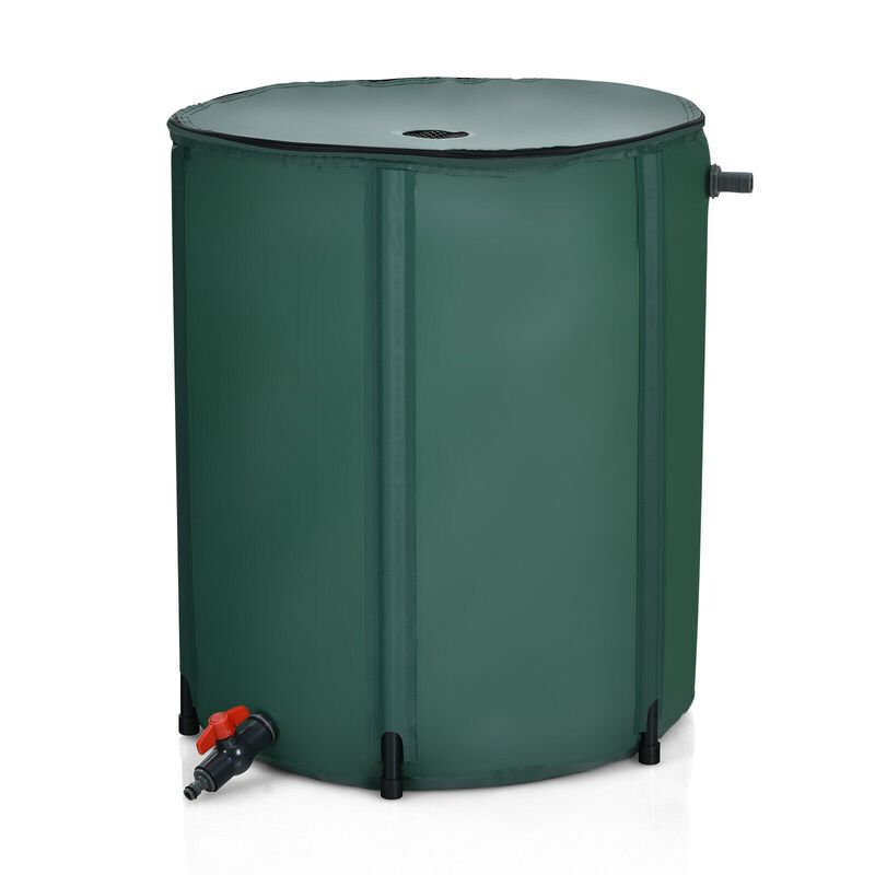 60 Gallon Rain Barrel Water Collector with Collapsible Design for Easy Storage