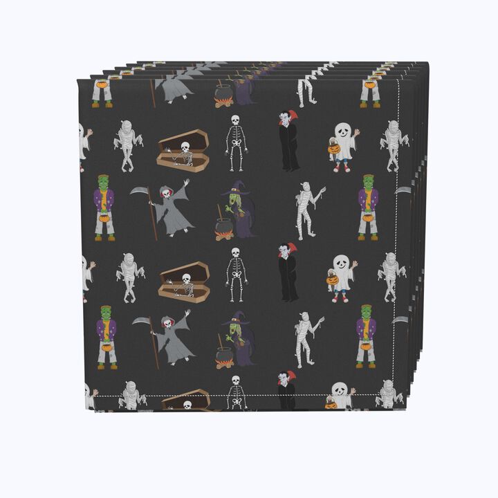 Fabric Textile Products, Inc. Napkin Set, 100% Polyester, Set of 4, Halloween Usual Characters