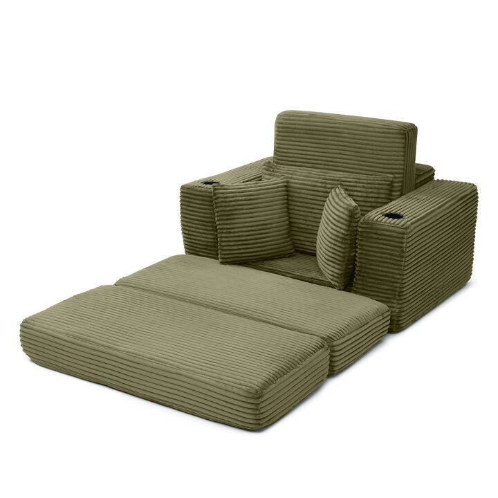 Merax Boneless Chaise Lounge Chair Indoor-Oversized Cloud-Like Cozy Comfy Modular