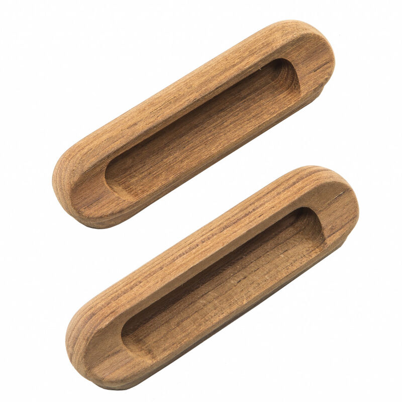 HomeRoots Set of Two Brown Teak Wood Drawer Pull Knobs image number 0