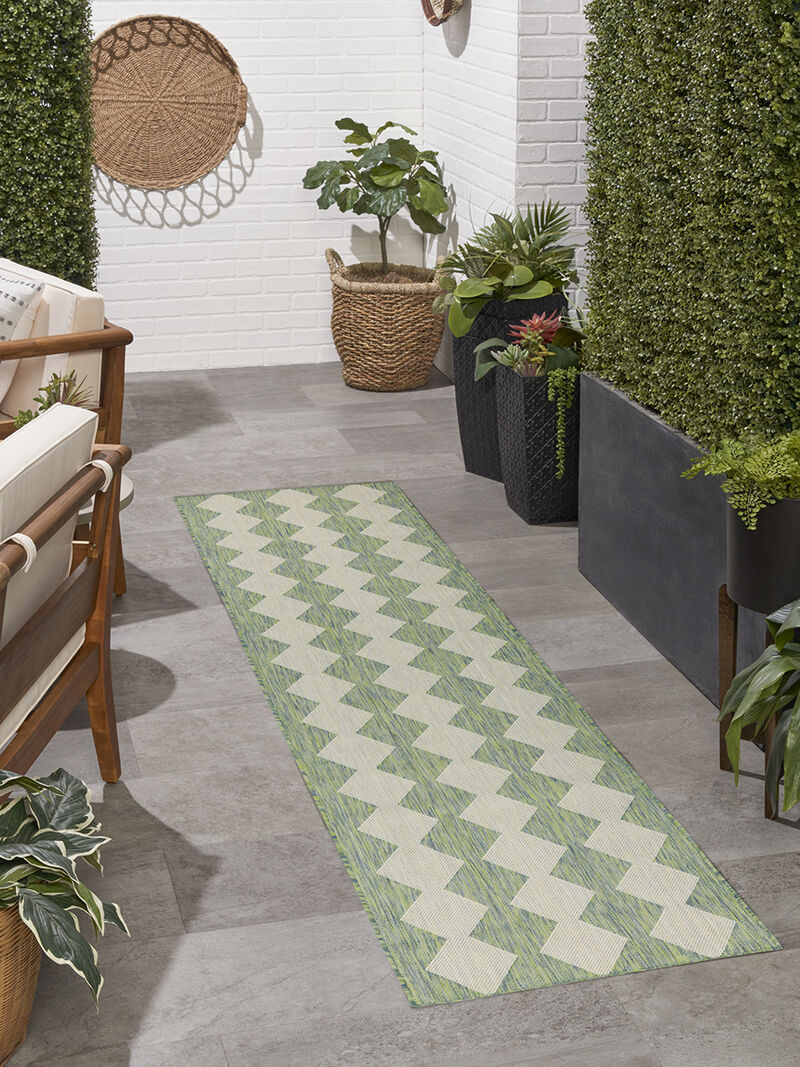 Positano POS04 Blue/Green 2'2" x 8' Rug image number 1