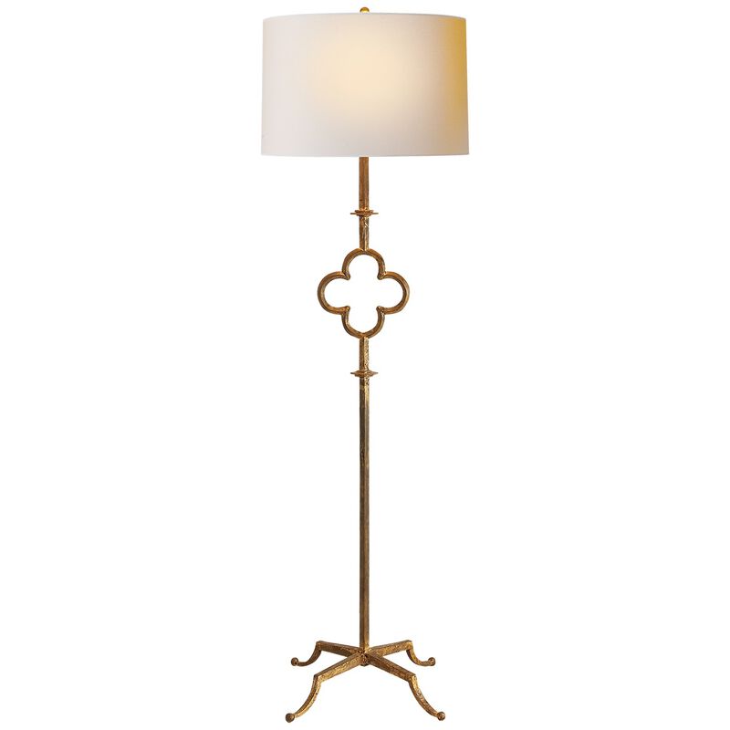 Quatrefoil Floor Lamp in Gilded Iron