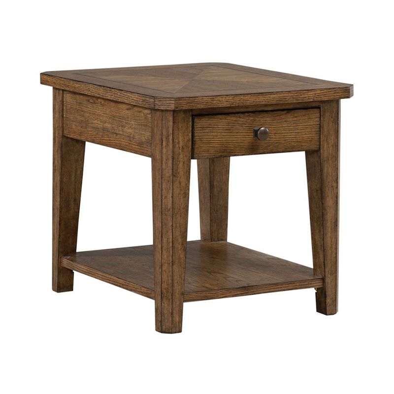 Liberty Furniture Carolina Park End Table for Living Room - Amber Brown Oak image number 7