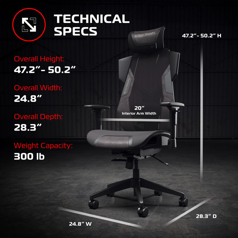 RESPAWN FLEXX Ergonomic Office and Gaming Chair with Lumbar Support - Breathable Mesh Recliner with Headrest & Adjustable Arms, Comfy Home Office Desk Chairs, Reclining Gaming Seat for Adults