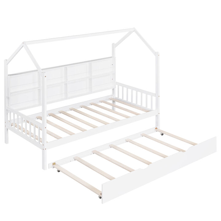 Merax House Bed with Trundle