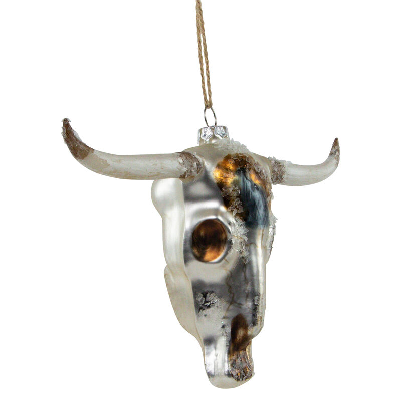 5.5" Longhorn Glass Christmas Ornament image number 4