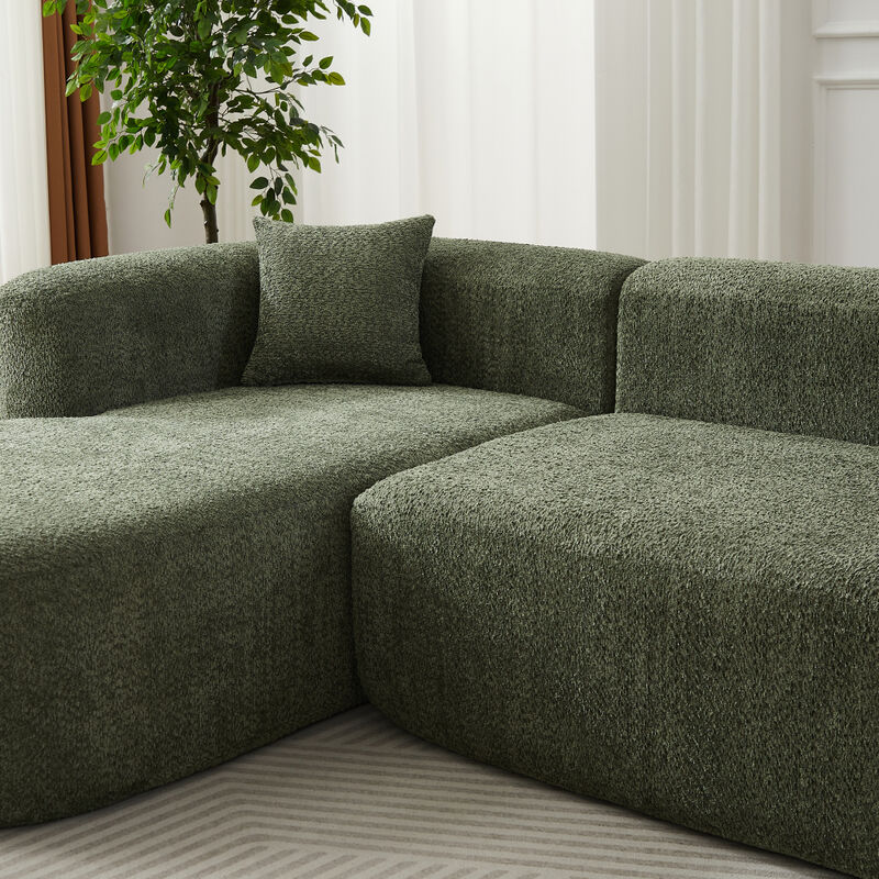 Rorvko Curved Chenille Sectional Sofa image number 7