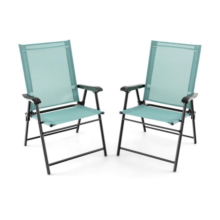 Hivvago 2 Set of Patio Dining Chair with Armrests and Metal Frame