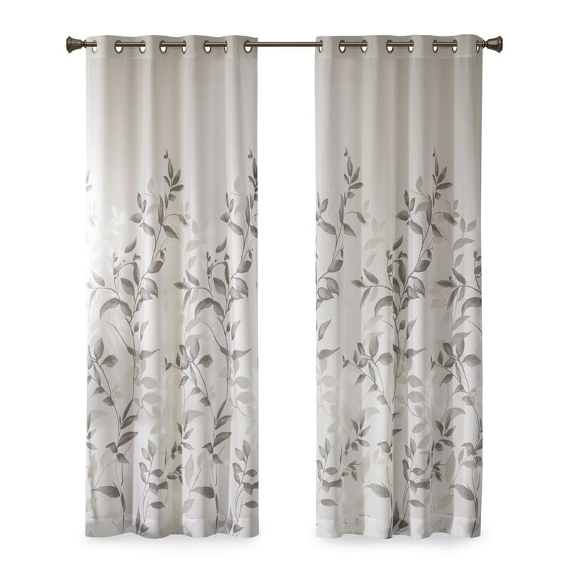 Gracie Mills Patton Botanical Burnout Printed Curtain Panel - 50x95"