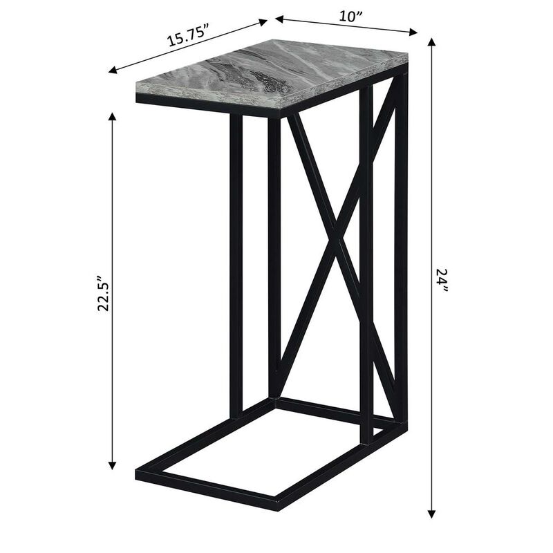 Convenience Concepts Tucson C End Table, Gray Marble/Black