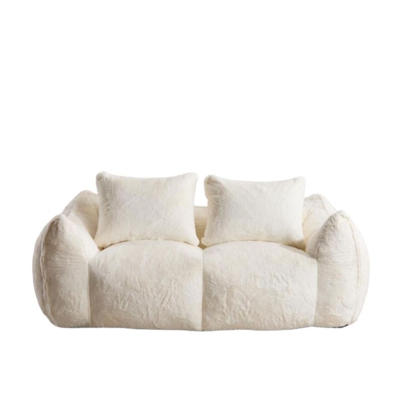 Whisen Giant Bean Bag Couch Ultra Soft Fluffy Loveseat Oversized Chase Lounge Chair with Pillows image number 5