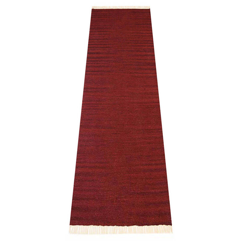 RUGSOTIC CARPETS HAND WOVEN FLAT WEAVE KILIM WOOL ECO-FRIENDLY AREA RUGS  - Runner Shape, Solid Plain Design, Low Pile  Handmade Rugs for Living Room, Bed Room (D00111) image number 2