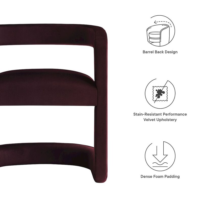 Winslow Barrel Performance Velvet Dining Chair image number 2