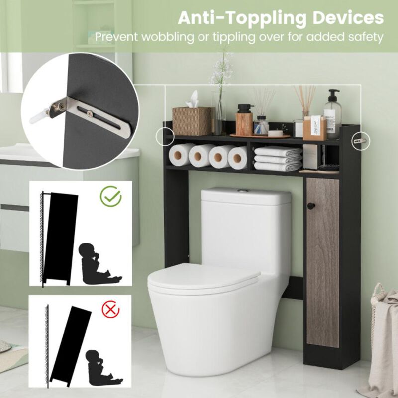 Hivvago Bathroom Over the Toilet Floor Storage Organizer with Adjustable Shelves
