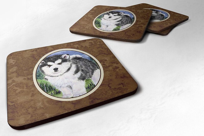 Caroline's Treasures SS8027FC Alaskan Malamute Foam Coasters (Set of 4), 3.5 H x 3.5 W, Multicolor image number 0