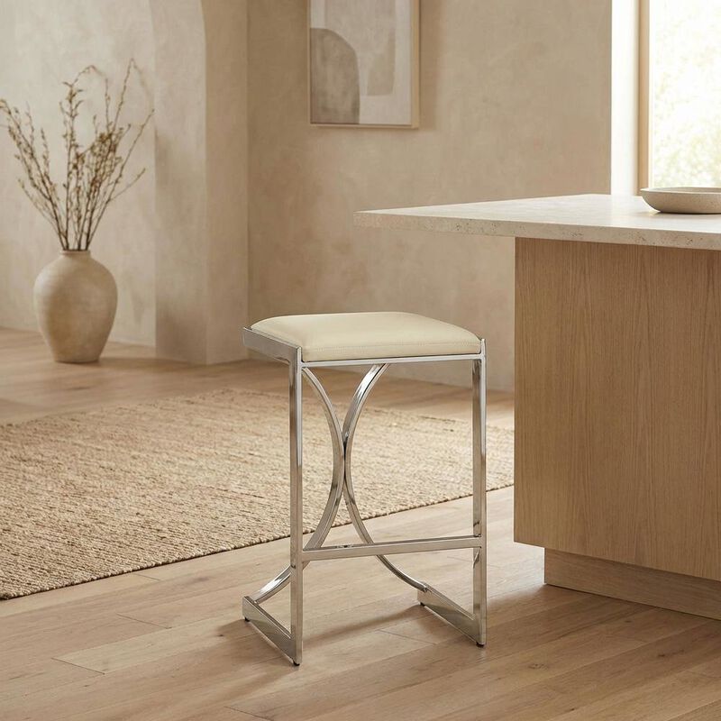 Starlight Canyon Home Pedestal Counter Stool with Footrest, Modern Contemporary Dining Room Chair image number 2