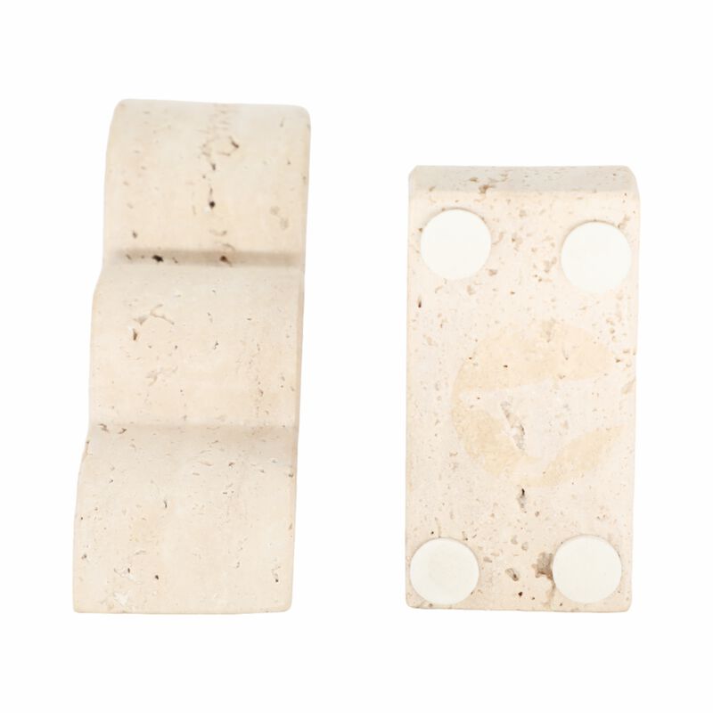 Set of 2 Travertine Cloud Bookends image number 4