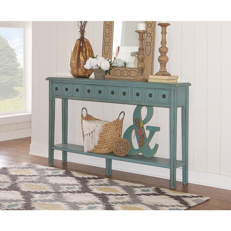 Powell Sadie Teal Long Console
