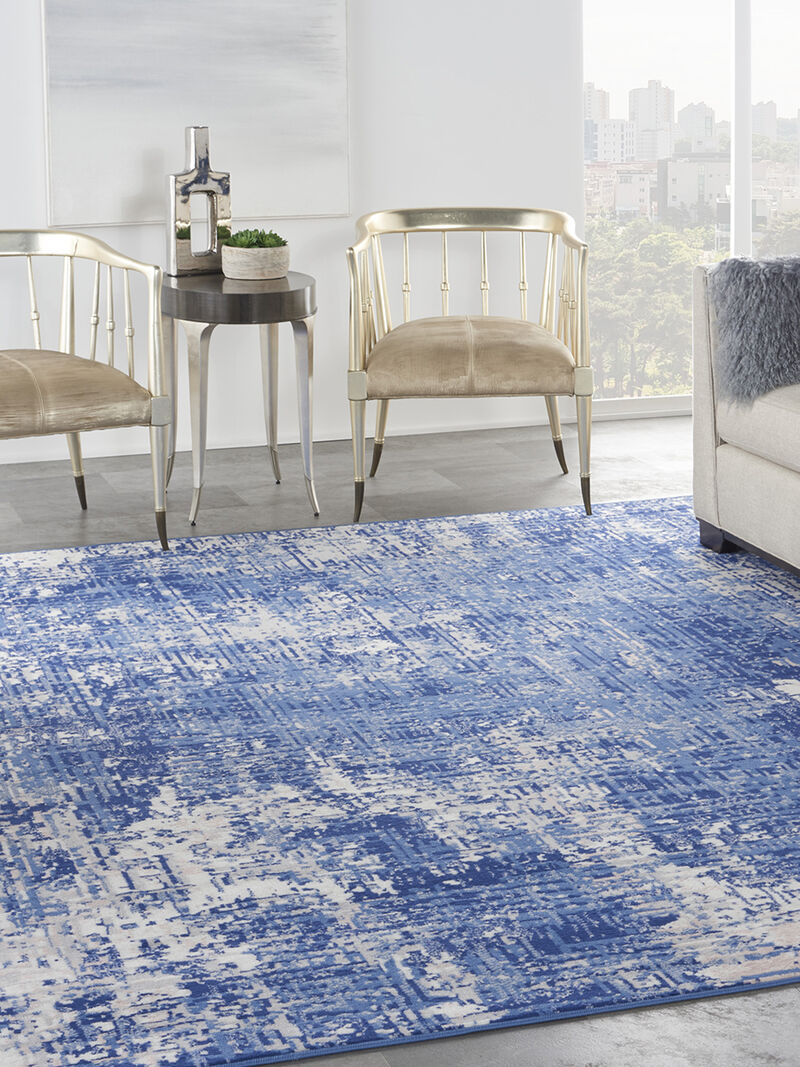 Whimsicle WHS08 Blue/Ivory 8' x Round Rug