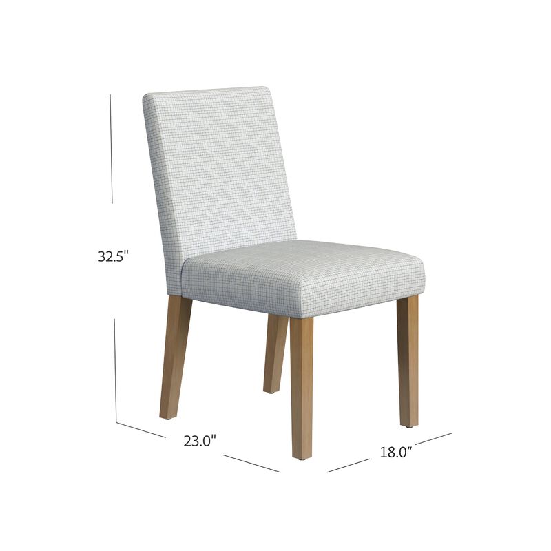 Kip Dining Chair, Honey Oak Wood, Cream Mini Grid Pattern Woven Fabric image number 4