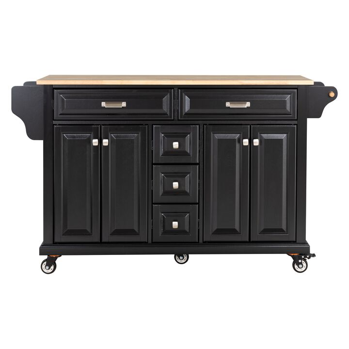 Streamdale Cambridge Natural Wood Top Kitchen Island with Storage