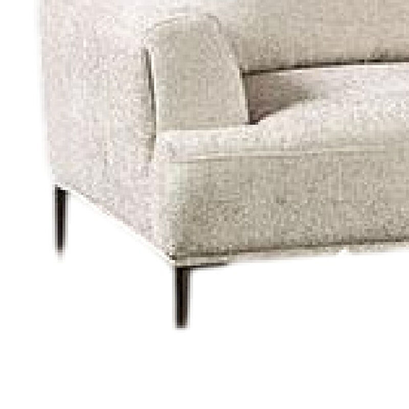 Batty L Shaped Sectional Chaise Sofa, Light Brown Chenille, Adjustable